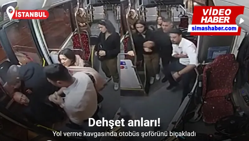 Başakşehir’de İETT otobüs şoförünün bıçaklanma anı kamerada