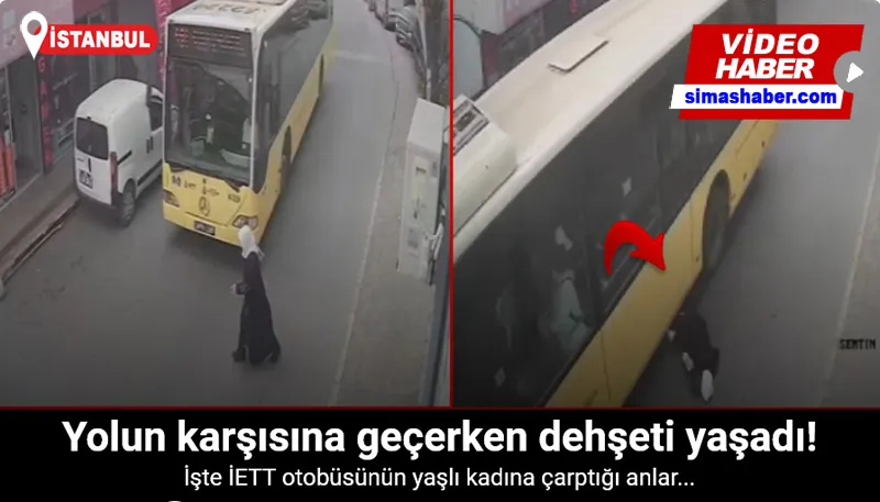 Beykoz’da yaşlı kadına otobüs çarptı, o anlar kameraya yansıdı