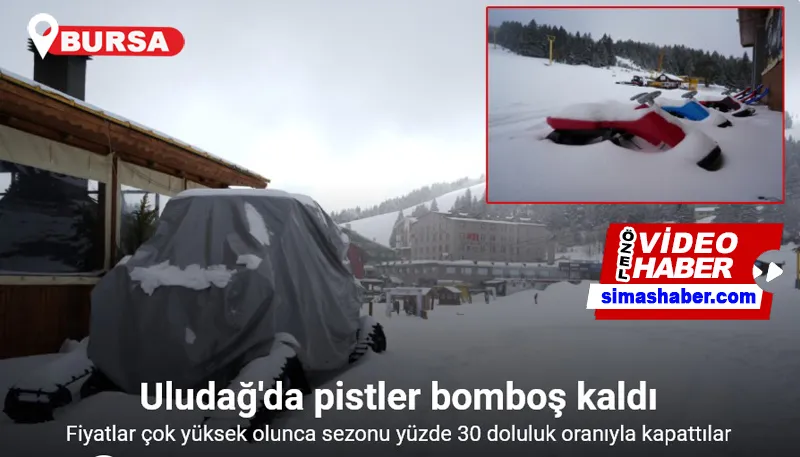 (Özel) Uludağ’da kayak sezonu kapandı, pistler bomboş kaldı