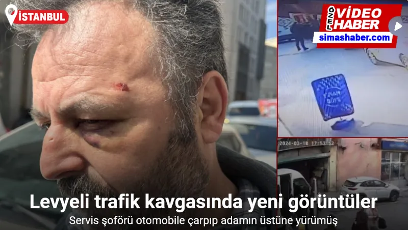 İstanbul’da levyeli trafik kavgasında yeni görüntüler: Servis şoförü otomobile çarpıp adamın üstüne yürümüş
