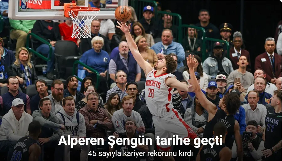 Alperen Şengün 45 sayı attı, tarihe geçti