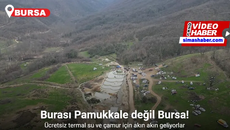  Pamukkale değil Bursa...Ücretsiz termal su ve çamur için akın akın geliyorlar