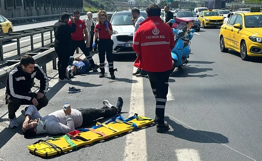 TEM Otoyolu’nda kaza: Yaralılar acı içerisinde yerde kıvrandı, sürücü ve eşi panik yaşadı