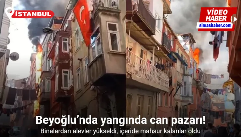 Beyoğlu’nda yangında can pazarı: Binalardan alevler yükseldi, içeride mahsur kalanlar oldu