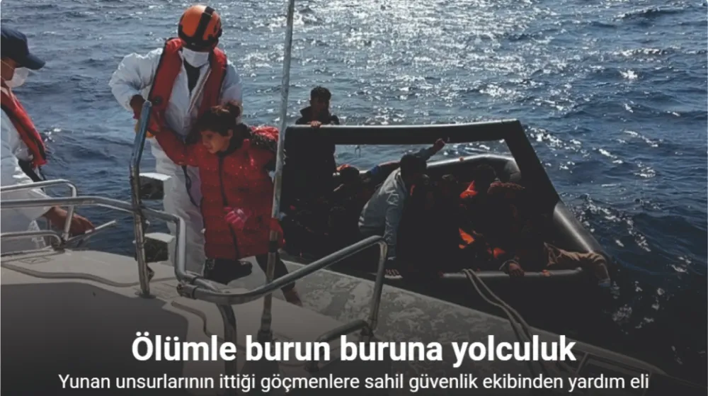 Yunan unsurları geri itti, can salı içindeki kaçak göçmenler dalgalar arasında ölümle burun buruna geldi