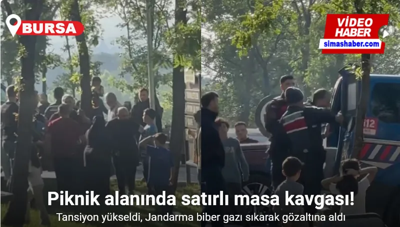 Bursa’da piknik alanında satırlı masa kavgası...