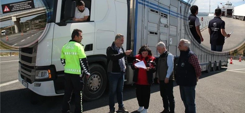 Çanakkale’de canlı hayvan nakil araçları kontrolleri sıklaştırıldı
