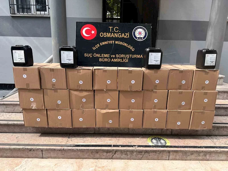 Bursa’da kaçak alkol operasyonu : 500 litre etil alkol şüpheliyle yakalandı
