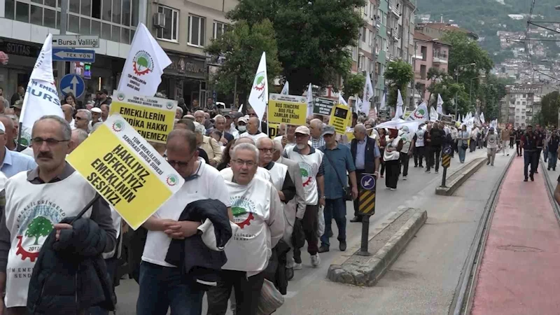Bursa’da emekliler yürüyüş düzenledi
