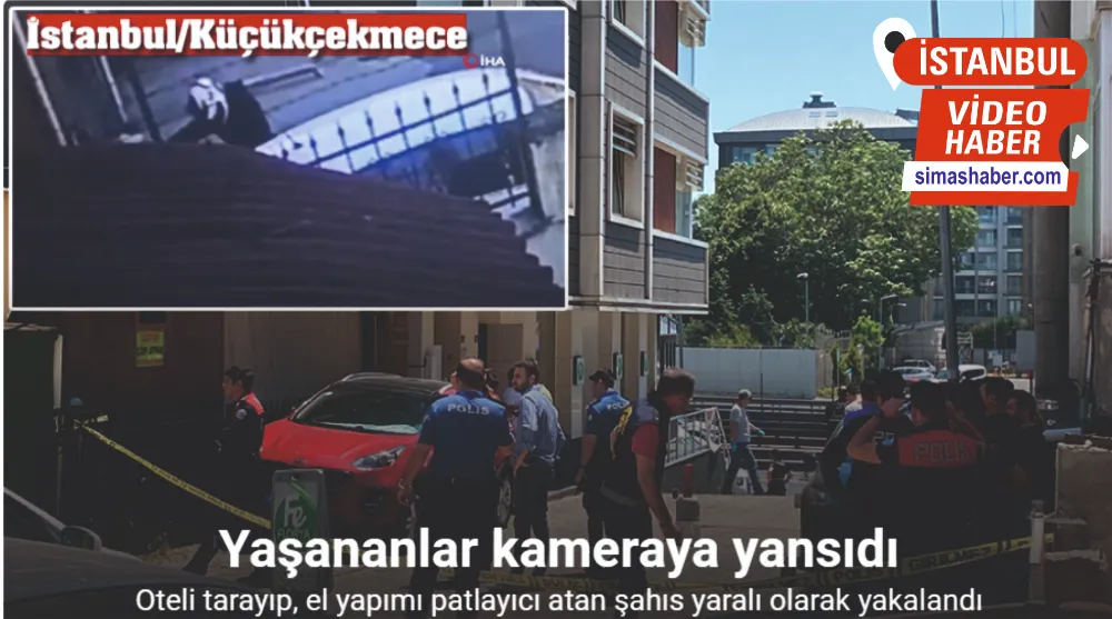 Küçükçekmece’de otele el bombası atan saldırgan kamerada