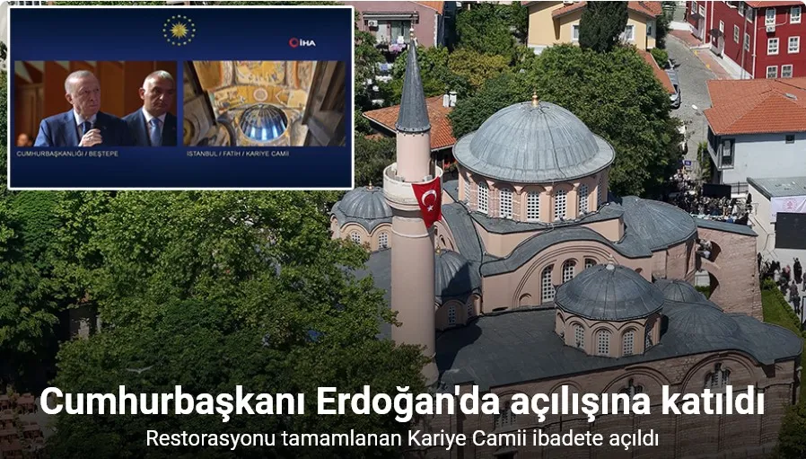 Restorasyonu tamamlanan Kariye Camii ibadete açıldı