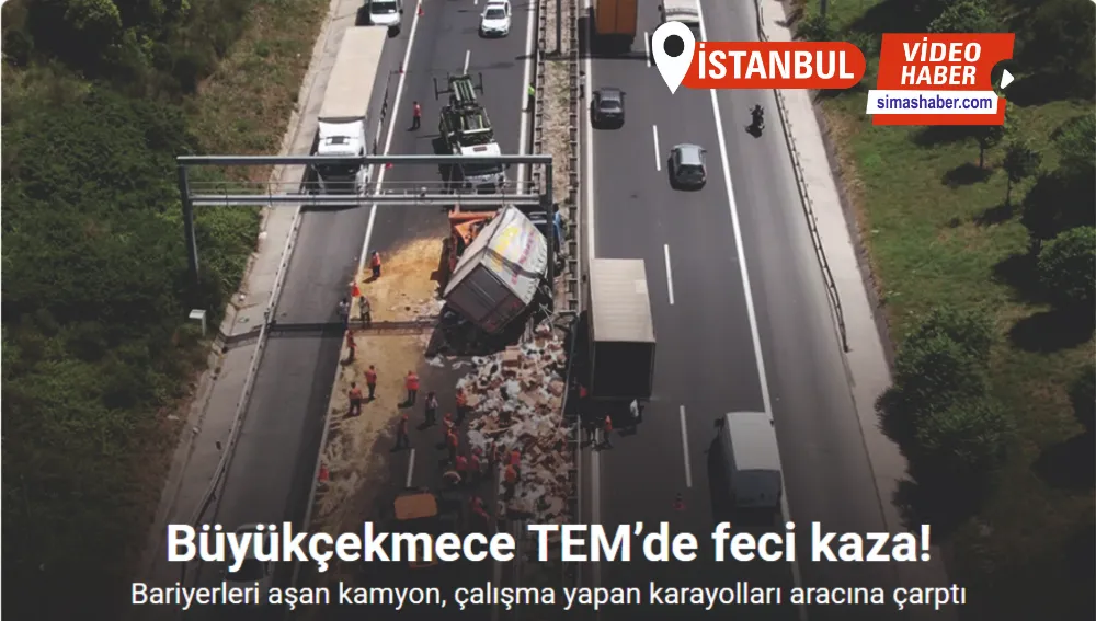 Büyükçekmece TEM’de sıkışmalı trafik kazası: 1 yaralı