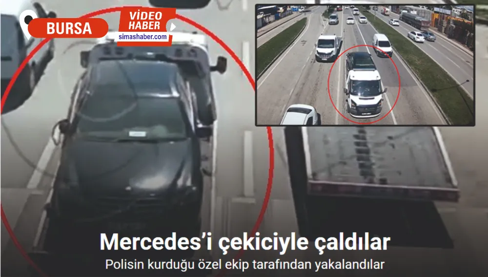 Mercedes’i çekiciyle çaldılar