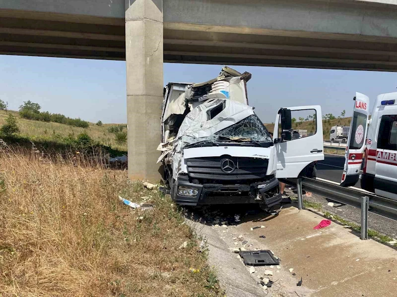 Köprü ayağına çarpan kamyonetin sürücüsü yaralandı
