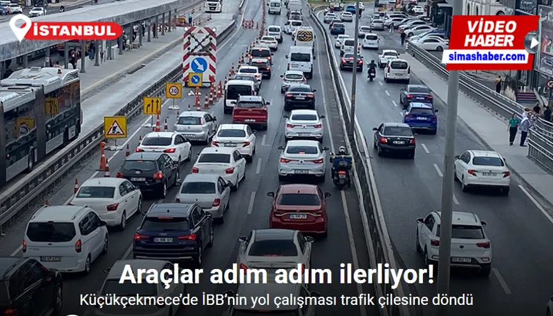 Küçükçekmece’de İBB’nin yol çalışması trafik çilesine döndü