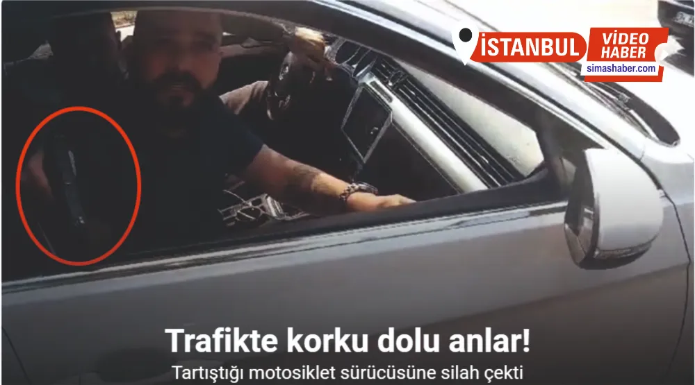 Pendik’te şehir eşkıyaları kamerada: Trafikte tartıştığı motosiklet sürücüsüne silah çekti