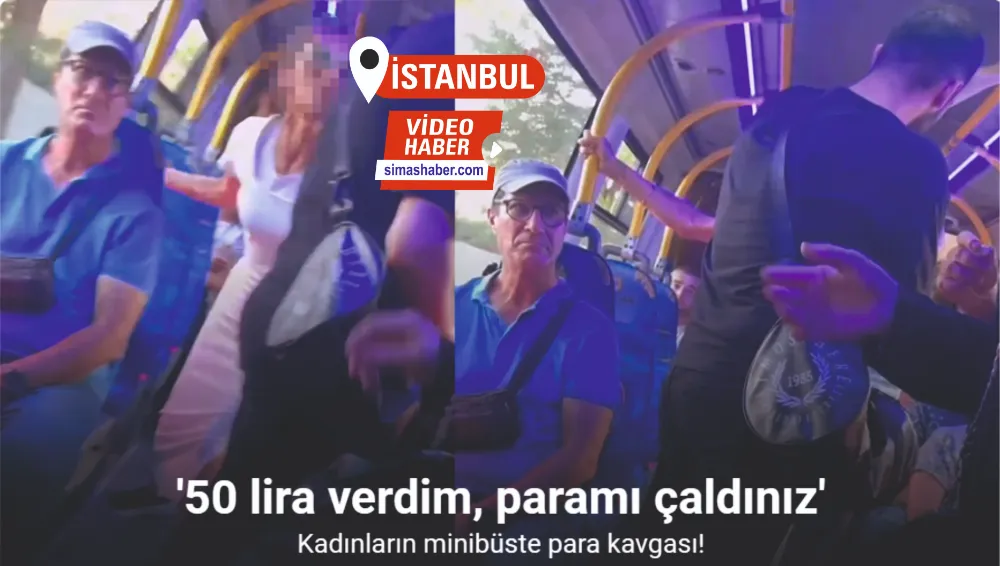 Pendik’te kadınların minibüsteki para kavgası kamerada