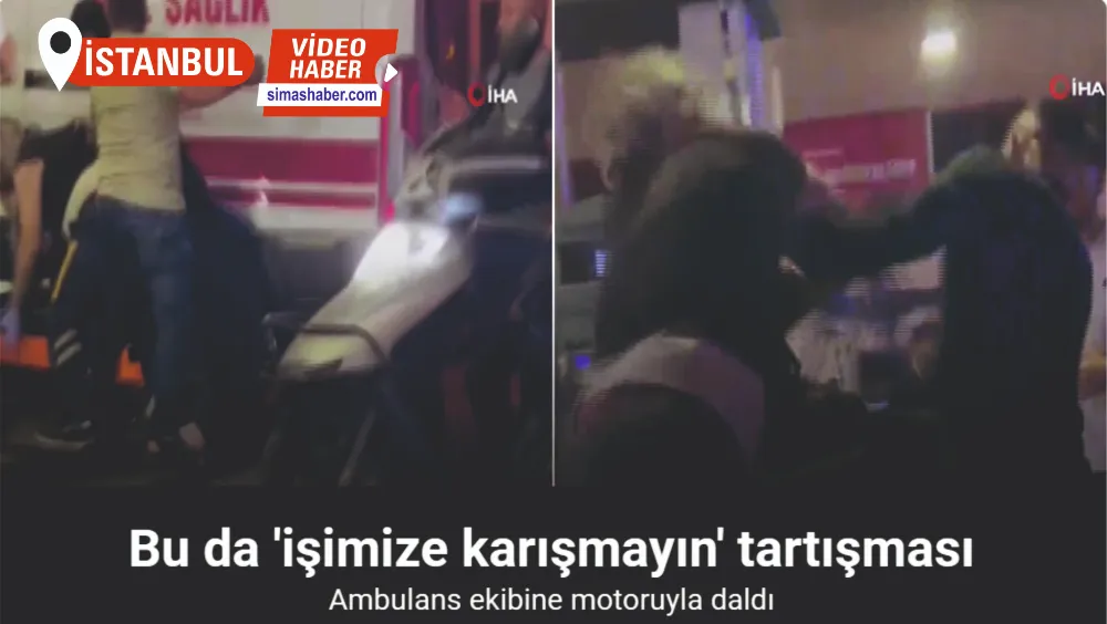 Esenyurt’ta hastaya giden ambulans şoförüne motorlu saldırı kamerada