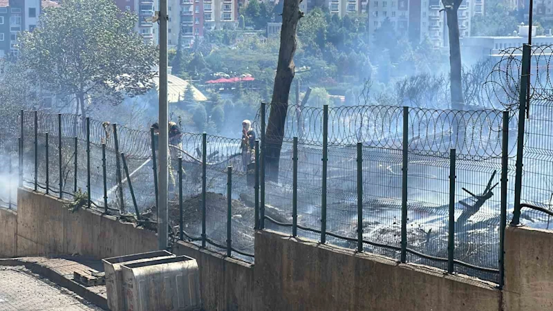 Başakşehir’de sanayi sitesi yanındaki alan yangını söndürüldü
