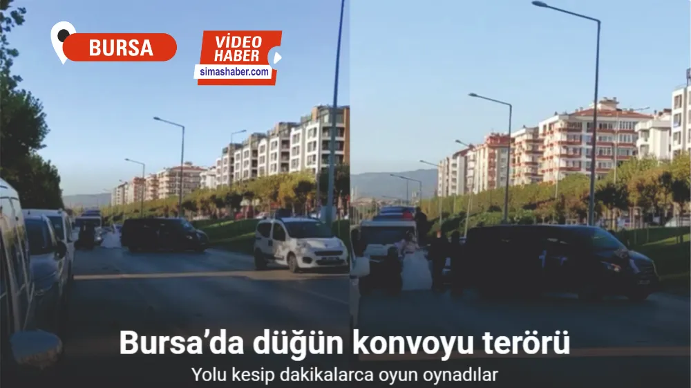 Bursa’da düğün konvoyu terörü.. Yolu kesip dakikalarca oyun oynadılar