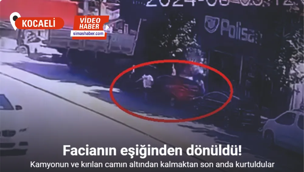 Kamyon faciasından canlarını son anda kurtardılar