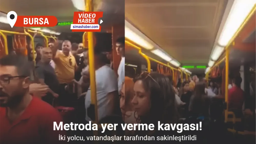 Metroda yer verme kavgası kamerada