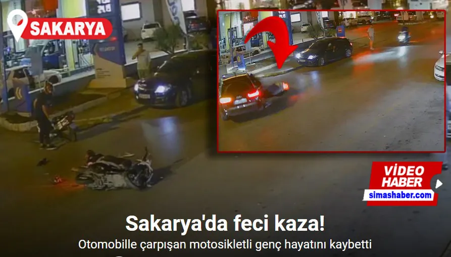 Otomobille çarpışan motosikletli genç hayatını kaybetti: Feci kaza kamerada