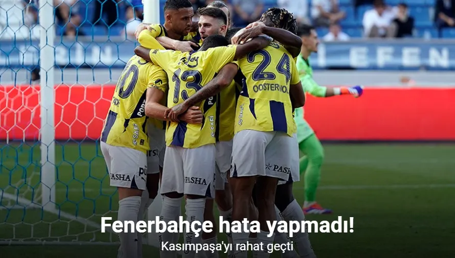 Trendyol Süper Lig: Kasımpaşa: 0 - Fenerbahçe: 2 (Maç sonucu)