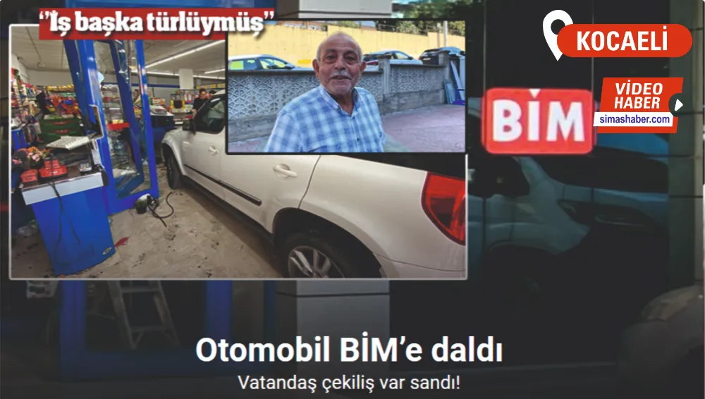 Otomobil BİM’e daldı, vatandaş çekiliş var sandı