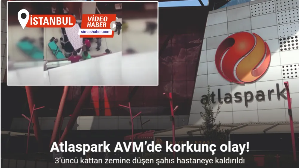 Sultanbeyli’de Atlaspark AVM’de bir kişi 3’üncü kattan zemine düştü