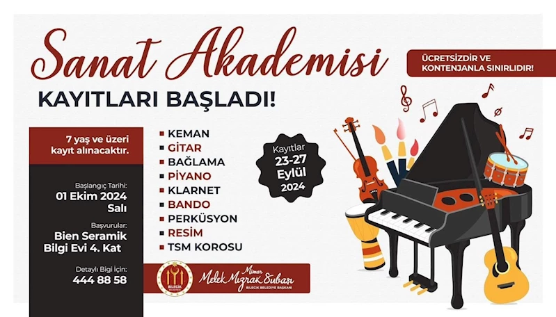 Bilecik Belediyesi sanat akademisi kayıtları başladı
