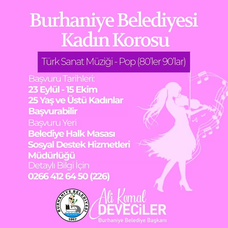 Burhaniye Belediyesi Kadın Korosu kuruyor
