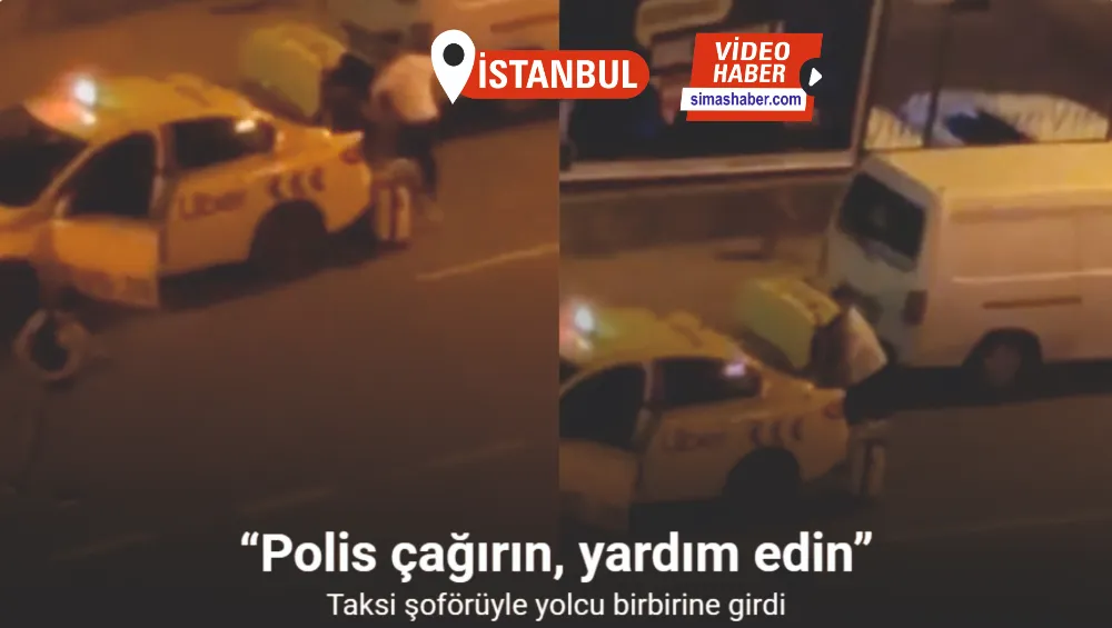 Taksi şoförüyle yolcunun kavgası kamerada, “Polis çağırın, yardım edin”