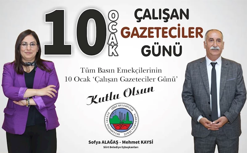 Siirt Belediyesi Eş Başkanları’ndan 10 Ocak Çalışan Gazeteciler Günü Mesajı