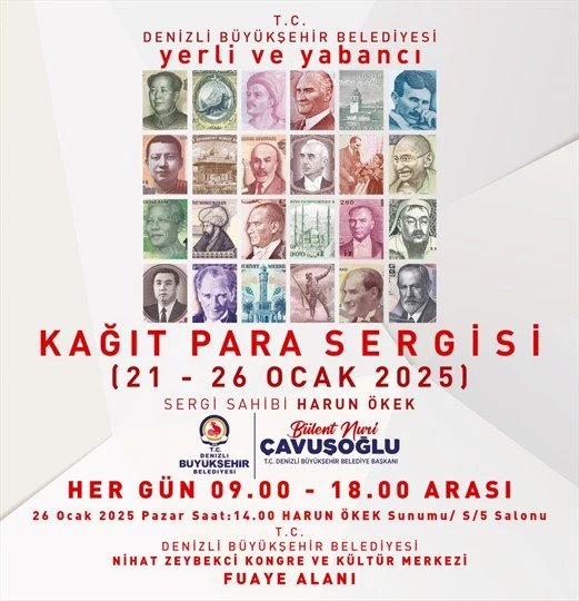 Denizli Büyükşehir’den kağıt para sergisi