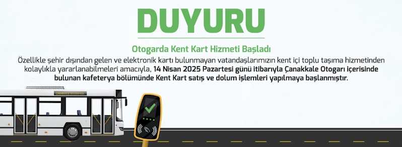 Otogarda Kent Kart Hizmeti Başladı