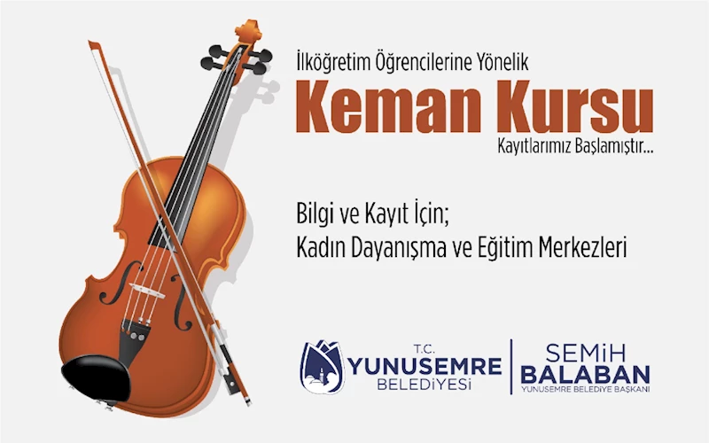 YUNUSEMRE BELEDİYESİ’NDEN İLKÖĞRETİM ÖĞRENCİLERİNE KEMAN KURSU