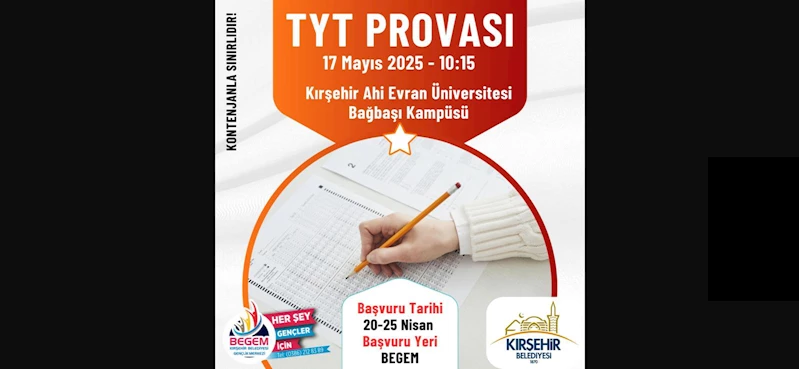 BEGEM TYT PROVASI 17 MAYIS’TA