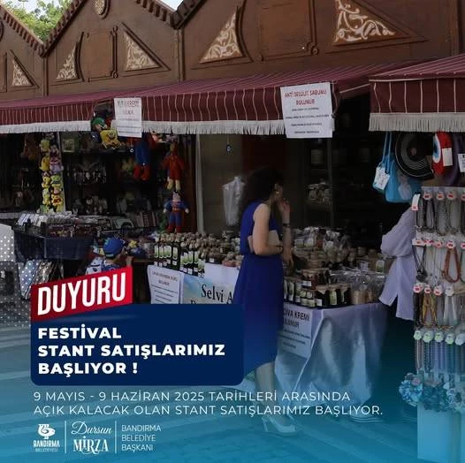 Festival tanıtım ve satış stantları satışa çıkıyor.