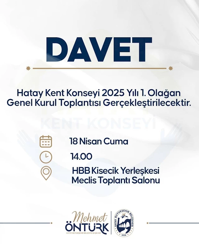 KENT KONSEYİ GENEL KURULU 18 NİSAN’DA TOPLANIYOR