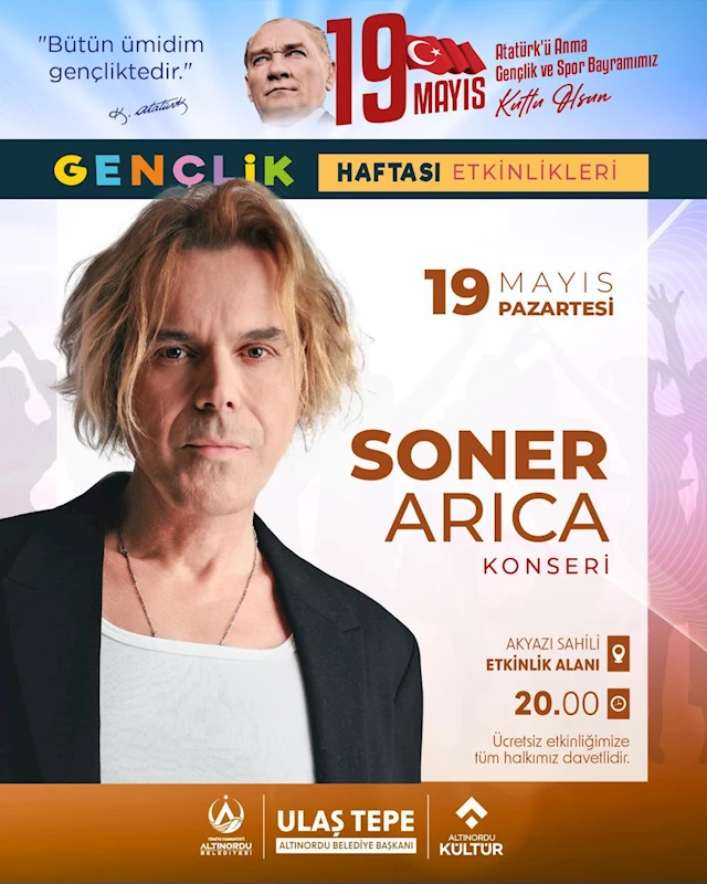 ÜNLÜ SANATÇI SONER ARICA MEMLEKETİNDE SEVENLERİYLE BULUŞACAK