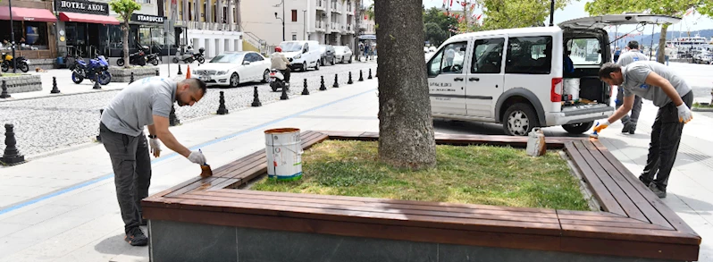 Kordon Boyunda Bulunan Oturma Alanlarında Bakım ve Onarım Çalışması Gerçekleştirildi