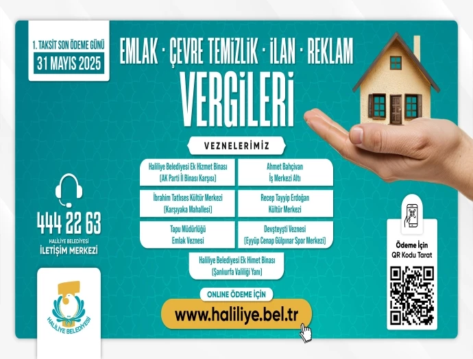 HALİLİYE BELEDİYESİ DUYURDU: SON GÜN 31 MAYIS