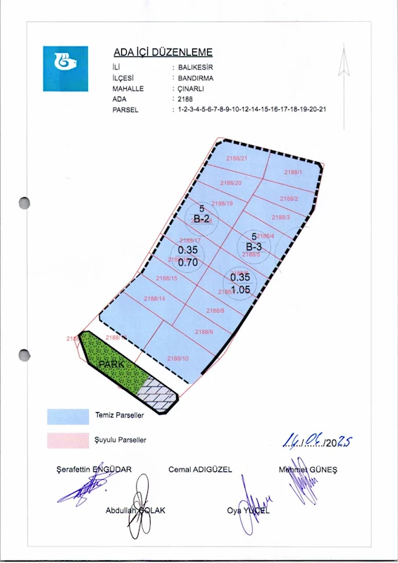 Çınarlı Mahallesi 2188 Ada İçi Düzenlemesi