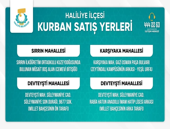 HALİLİYE’DE KURBAN SATIŞ VE KESİM YERLERİ BELİRLENDİ