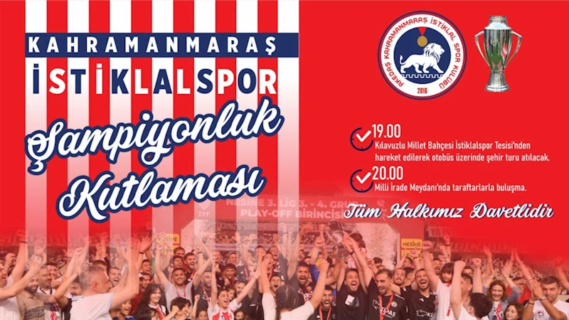 İstiklalspor, Şampiyonluk Coşkusunu Taraftarıyla Kutlayacak