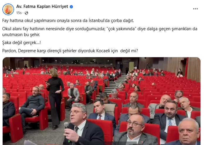 FATMA BAŞKAN: “FAY HATTINA OKUL, İSTANBUL’A ÇORBA! BU MU DEPREMLE MÜCADELE?”