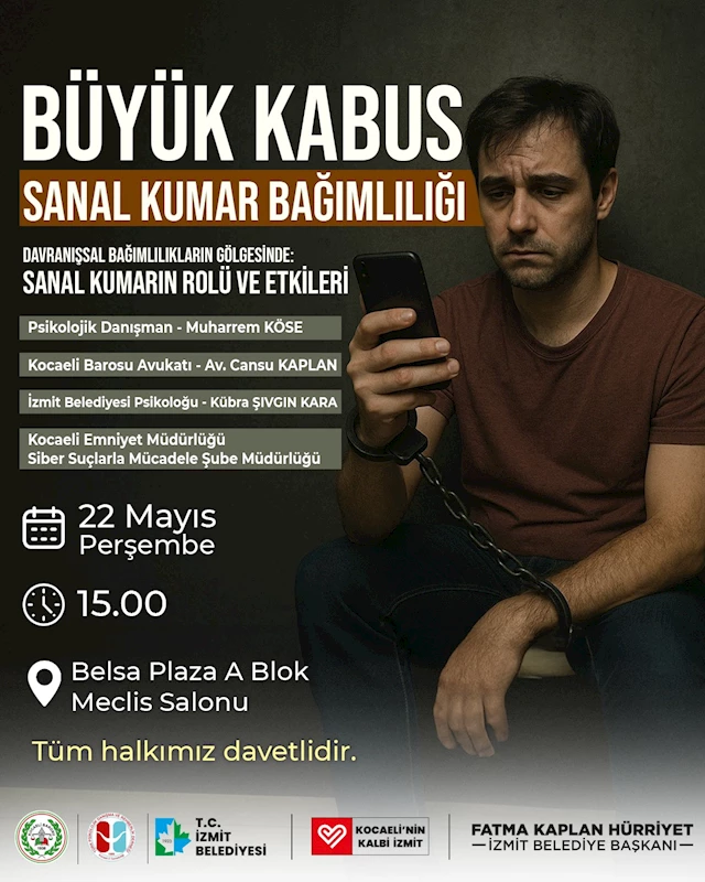 İZMİT BELEDİYESİNDEN “DAVRANIŞSAL BAĞIMLILIKLARIN GÖLGESİNDE: SANAL KUMARIN ROLÜ VE ETKİLERİ” SEMİNERİ