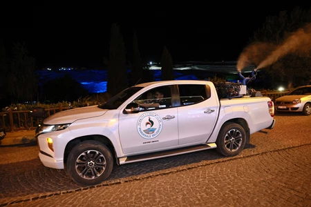 PAMUKKALE’DE GECE İLAÇLAMALARI BAŞLADI