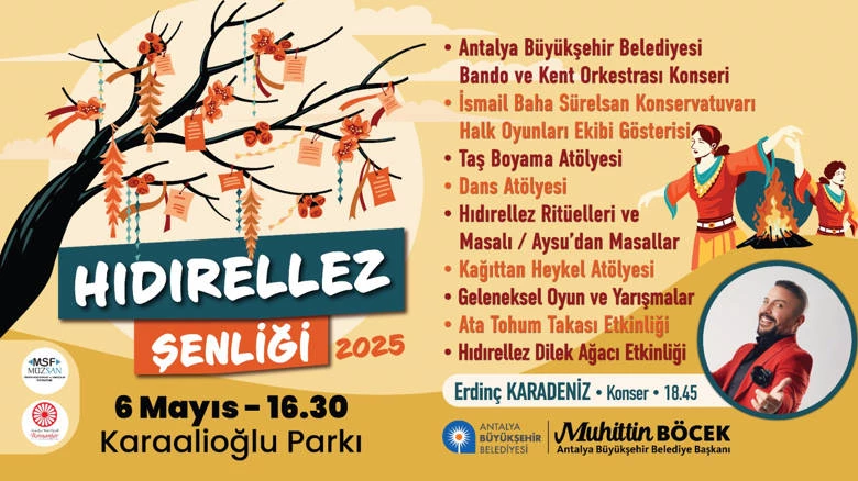 Antalya Büyükşehir Belediyesi baharın gelişini Hıdırellez Şenliği ile kutlayacak